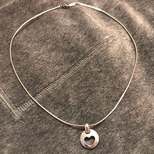 Authentic Tiffany & Co heart stencil necklace